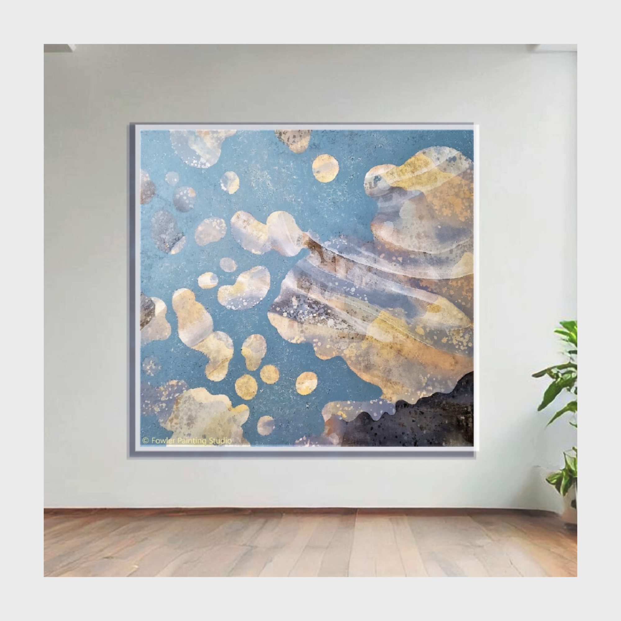 "Evaporation" an abstract painting, inspired by a sunrise. Oil Painting on canvas by artist, Jon Fowler.
